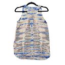 Cynthia Rowley  Size S 100% Silk Tie-dye Striped Racerback Tank Top Pink Blue Photo 2