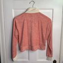 l*space L* Best Life Crop Pullover Half Zip TerryCloth Pink Ivory Top NEW Sz XS Photo 10