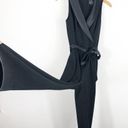 Adrianna Papell  Black Knit Crepe Tuxedo Jumpsuit Size 6 Sleeveless Cocktail Photo 11