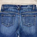 Cache cotton blend lightly distressed flare leg jeans w/embroidery blue sz 6 Photo 8