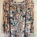 Lucky Brand SZ MD Mixed Print Peasant Top Photo 1