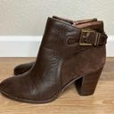 Louise et Cie  Brown Leather Suede Lo-vasca Heeled Ankle Booties Photo 1