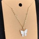 White Butterfly Necklace 14k Gold Photo 1