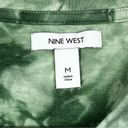 Nine West NEW  Green Tie Dye Smocked Hem Pullover Sweatshirt Women’s Medium Photo 6