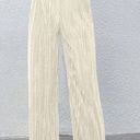 Bershka NWT  Pleated Wide Leg Palazzo Pants Size L, Cream New with Tag Photo 0