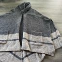Barefoot Dreams  CozyChic Button Neck Grey Striped Poncho Shawl One Size Photo 1