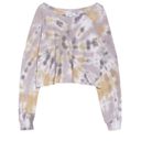 Parker OLI VIV  Tie Dye Crop Sweatshirt Mauve Baltic XXS Photo 1