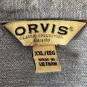 Orvis  Blue Linen Blend Casual Womens Button Down Shirt XXL Collared Roll Sleeve Photo 7