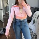 Pink and Orange Cropped Athletic Jacket Photo 4