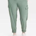 All In Motion  Flex Woven Mid-Rise Cargo Joggers - Green Women's XXL Photo 0