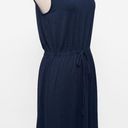 Eileen Fisher . Mock Neck Tie Waist Sleeveless Dress. Photo 15