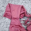 Mulberry Soluna Tie Side Hipster Swim Bikini Bottom  Pink Half Moon Fit Medium Photo 4