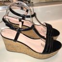 Kate Spade  Women’s Tallinn Black Patent Leather Cork Wedge Sandal Heels Photo 0