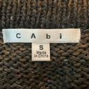 CAbi Earth Tone Knit Fringe Double Breasted Funnel Neck Cardigan Sweater - S Photo 5