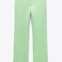 ZARA NWT  lime green MINI FLARE TROUSERS. Size Medium Photo 6