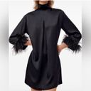 Sleeper Mini Dress or Tunic With Detachable Feathers in NWT Black Size XS Generous Fit Photo 1