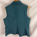 Talbots  Diamond Quilted Fleece Lined Button Up Vest Teal Size Medium Photo 5