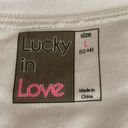 Lucky in Love  White ZIPS ARE SEALED Sweatshirt/Jacket. Size Large. NWT Photo 6