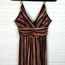 BCBGeneration  Multicolored Striped Spaghetti Strap Dress V Neck New Size 4 Photo 0