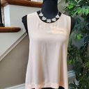 B Jewel  Women's Solid Peach 100% Polyester Scoop Neck Sleeveless Top Size Medium Photo 0