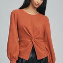 Pilcro  Anthropologie Twist-Front Sweatshirt Size: Large Color Copper EUC Photo 0
