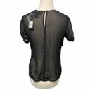 Kardashian Kollection  Sheer Tie Bow Front Top Blouse Keyhole Back Black Medium Photo 1