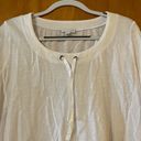 J.Jill  White Long Sleeve Shirt Drawstring At Top Kangaroo Pockets Size Large Photo 1