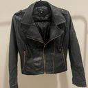 Aakaa Faux Black Leather Jacket Photo 2