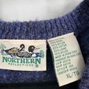 Northern Reflections Vintage  Button Front Sweater Vest Blue White Small Trees Photo 2