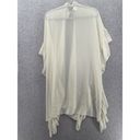 David & Young  Women's Coverup Open Front Solid White Sheer One Size Photo 1