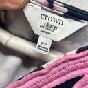 Crown & Ivy  Navy Pink and White Rope Dress embroidered neckline sleeveless SP Photo 4