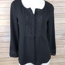 LC Lauren Conrad Lauren Conrad Black Lace Shirt Photo 0