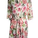 Show Me Your Mumu  Short Brie Robe One Size White Floral Tie Belt Short Sleeve Photo 0