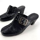 Clarks  Women's Leather Slip-On Bendables Buckle Studded Mule Shoes Black Size 8M Photo 0