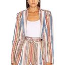 Frame  Revolve Multicolor Linen Striped Lightweight Blazer size 6 Photo 0