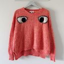 Elizabeth and James  Orange Googly Eye Mohair Blend Sweater Photo 0