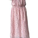 Bongo  Womens Maxi Dress Floral Off Shoulder Elastic Waist Lace Trim Pink Size XL Photo 10