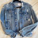 ZARA Distressed Denim Jacket Photo 0