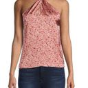 Nordstrom  Love Ady Pink Printed Satin Twist High Neck Tank Top XS Photo 0