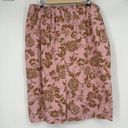 Lane Bryant  Pink Brown Floral Midi Skirt Pull On Poplin Lined Pleated Size 22 Photo 8