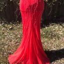 David's Bridal Coral Beaded Backless Mermaid David’s Bridal Prom Photo 7