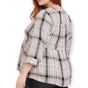 Torrid  Plaid Metallic Babydoll Twill Button Front Top Photo 1