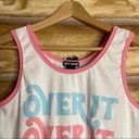 Hot Topic  OVER IT cropped pastel pink ringer tank top size small Photo 2