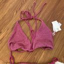 Good American NWT  Sparkle Tiny Ties Bikini in Hawaiian Pink Size 5 & 7 Photo 5