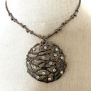 Cookie Lee  grey rhinestone circle branch pendant necklace Photo 0