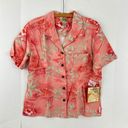 REEF Tahiti  Club Tropical Print Blouse Camp Shirt Women's Size 14 Photo 0