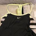 Nike 🆕  Black Athletic Shirt with Built in Striped Sports Bra Photo 4