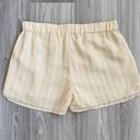 Equipment FEMME Striped Yellow White 100% Silk Shorts Small Photo 2