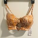 Shade & Shore  Bikini Top Womens 34B Orange Snake Print Cutout Tie Swim Nylon Photo 6