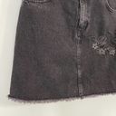 Mango  Women's Black Floral Embroidered A-line Denim Skirt Size XS Photo 3